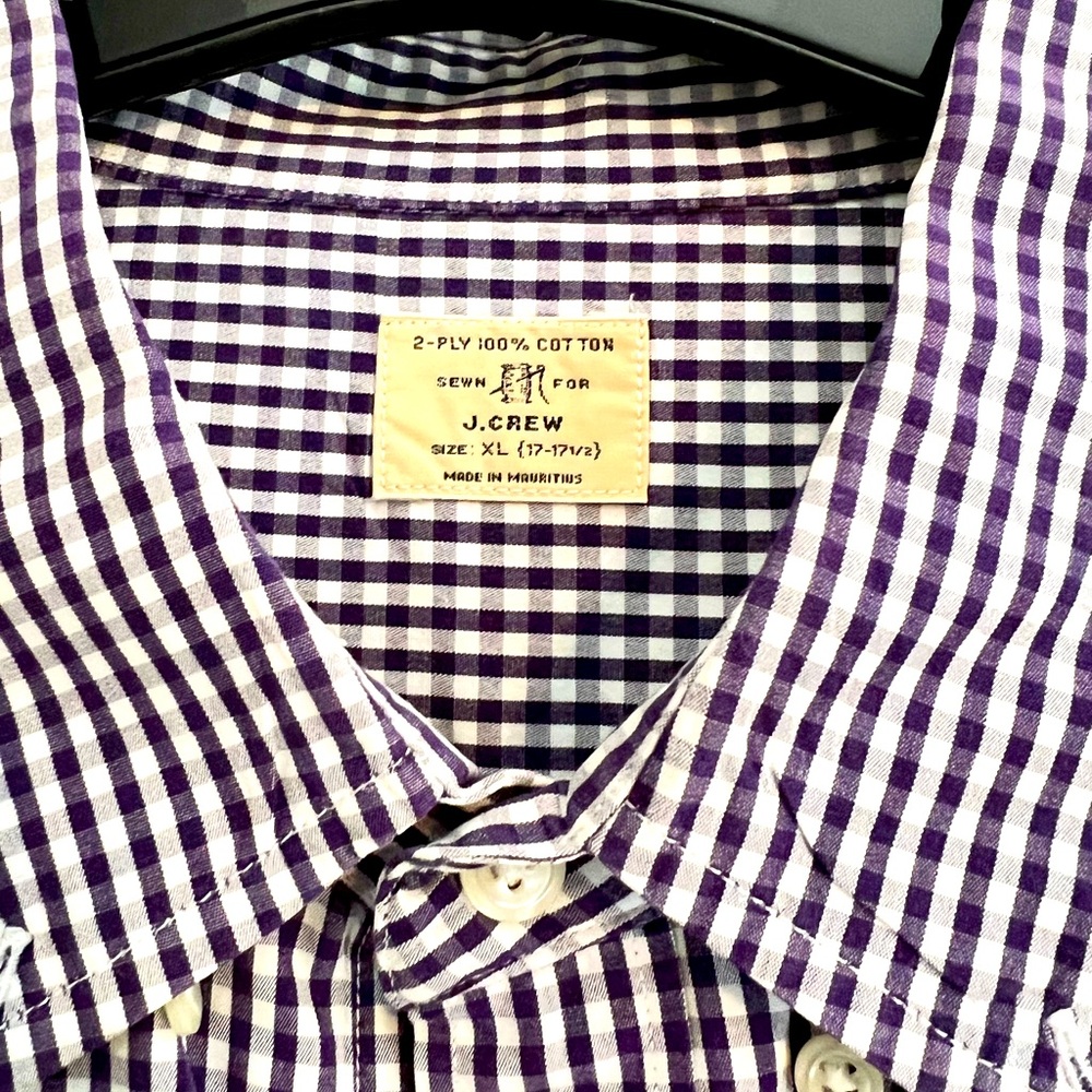 J. Crew black gingham. Size XL